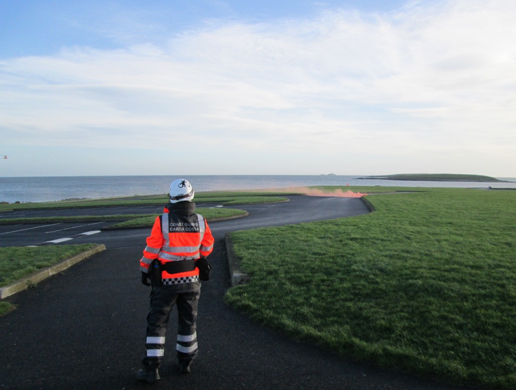 Skerries Coast Guard Smoke flare Red Island