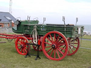 Skerries Coast Guard's former horse-drawn rocket cart, now on public display at Newbridge House, Fingal